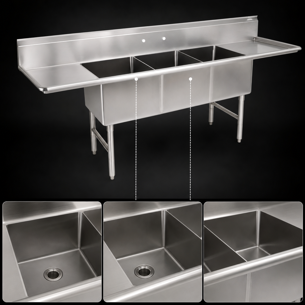 Three-Compartment Sink Layout
