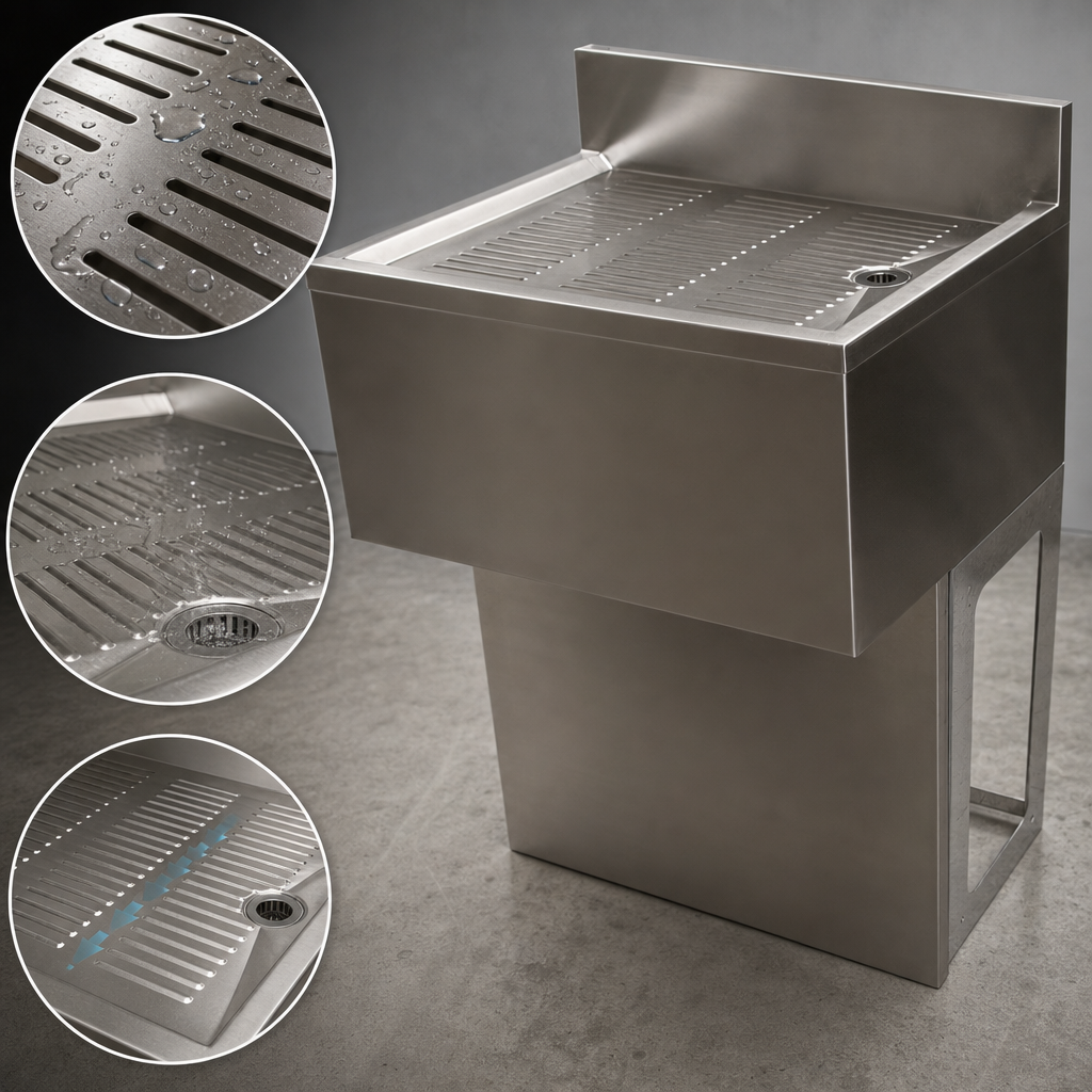 Stamped & Pitched Drainboard
