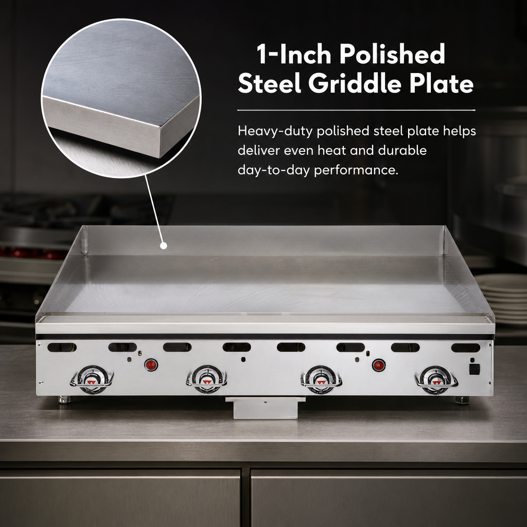 1-Inch Polished Steel Griddle Plate