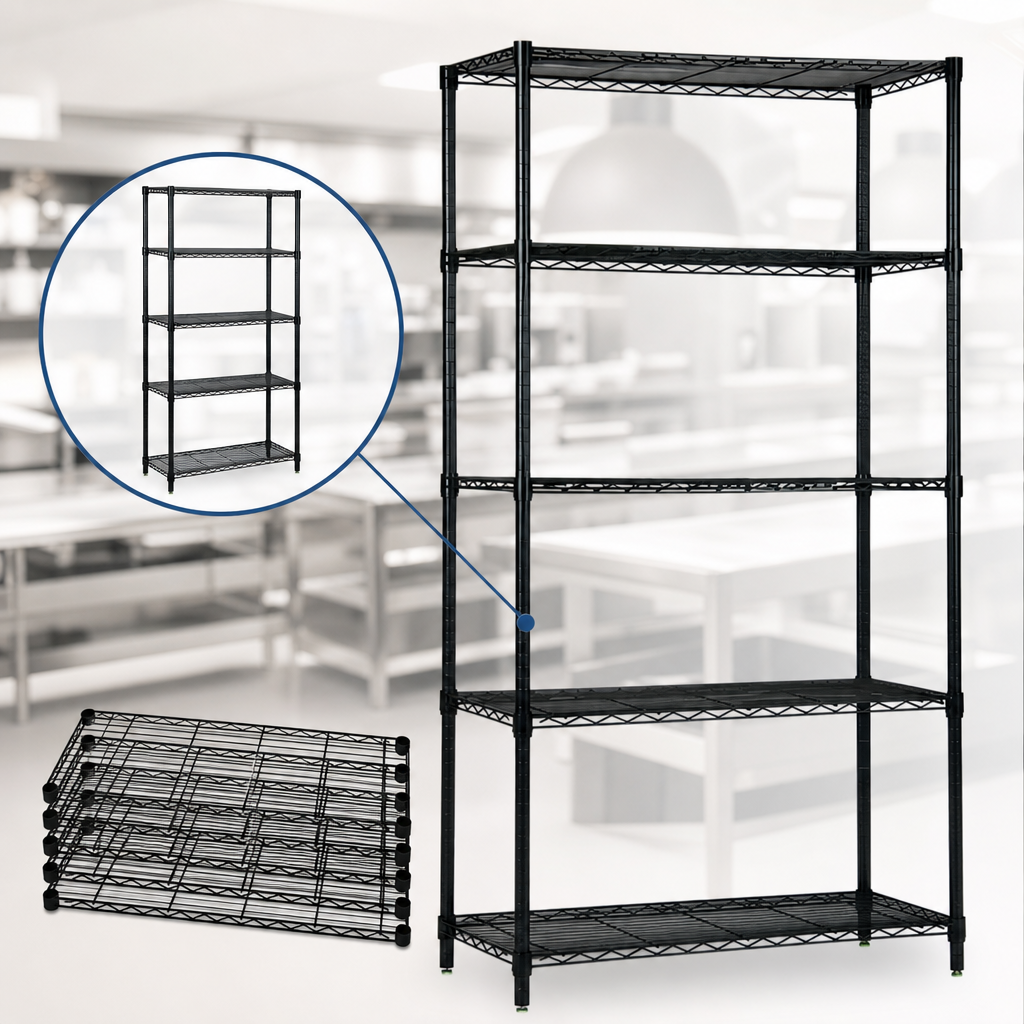 Five Wire Shelves Included