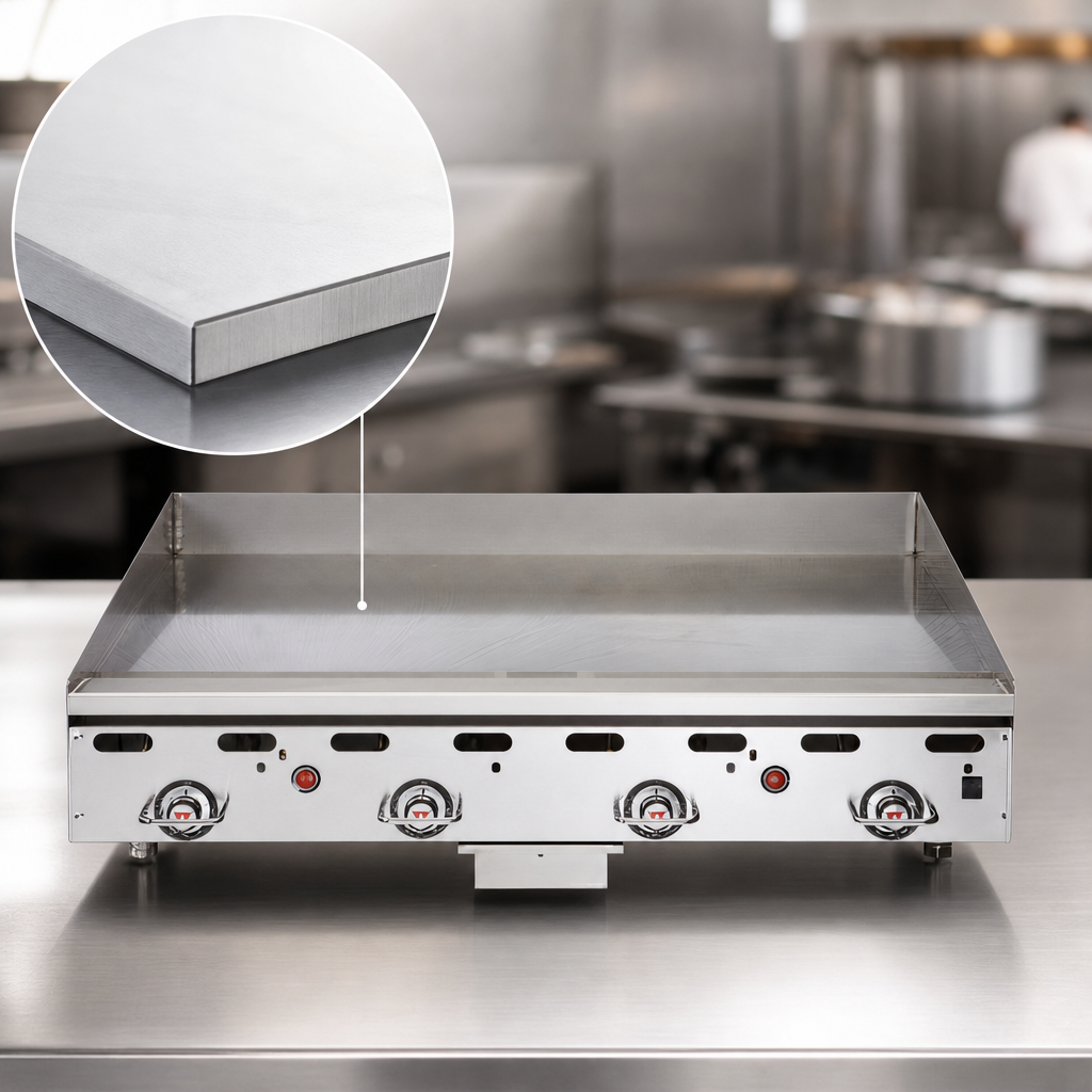 1-Inch Thick Polished Steel Griddle Plate