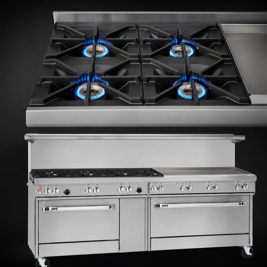 Four Non-Clog Burners with Standard Grates