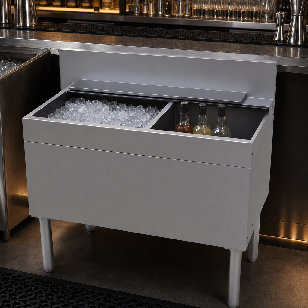 Combo Ice Bin and Bottle Well
