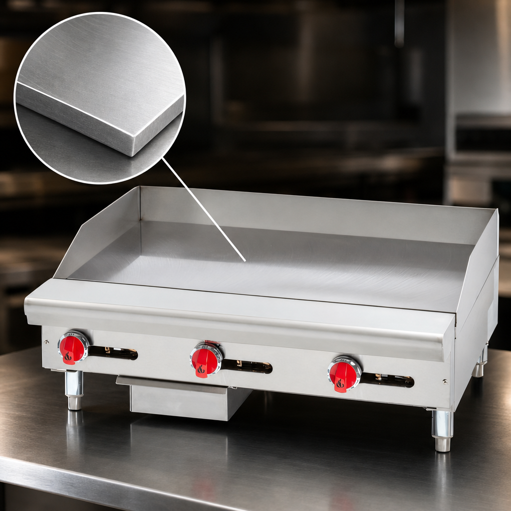 1-Inch Smooth Polished Steel Griddle Plate