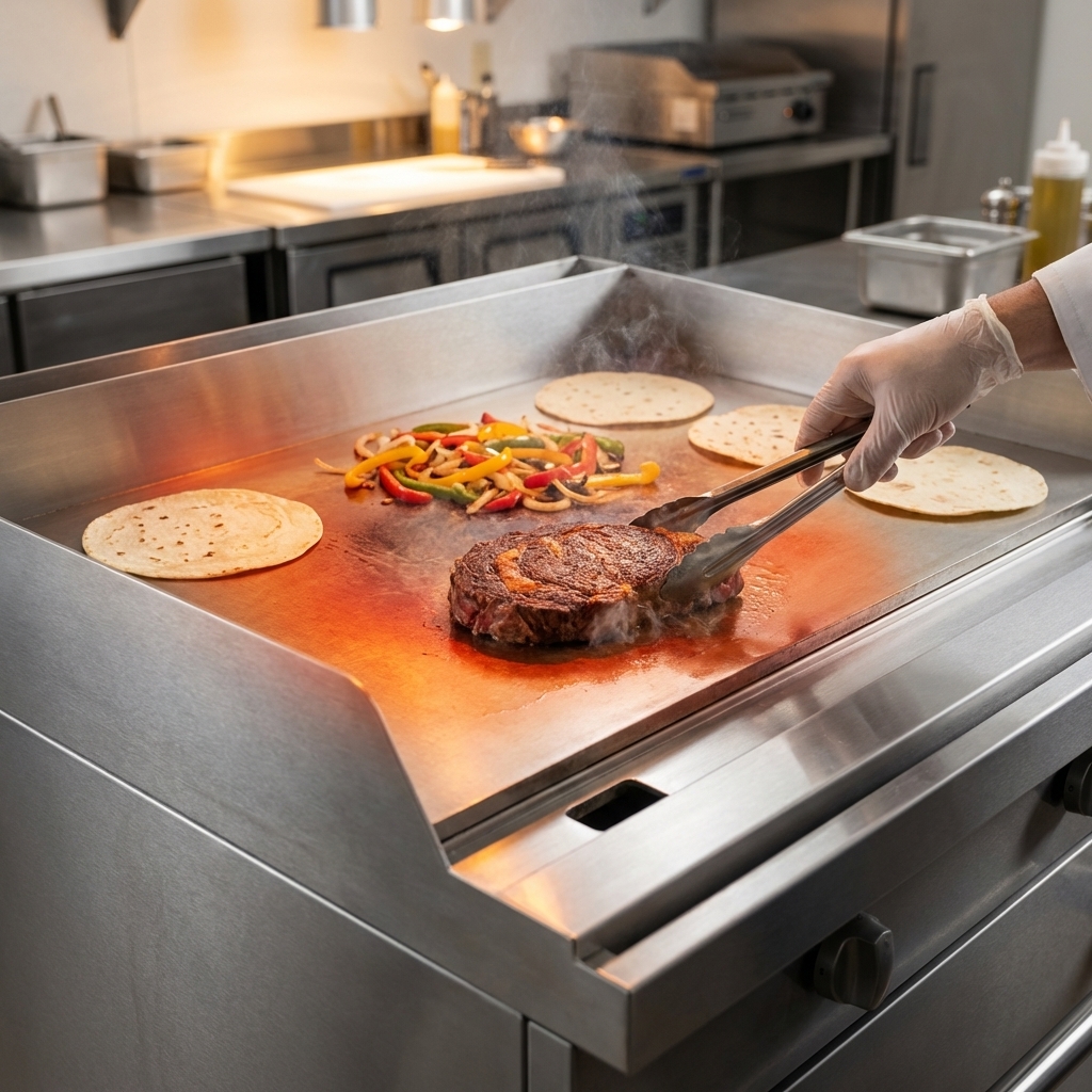 Experience versatile cooking with the plancha's even heat distribution, creating multiple zones for searing, sautéing, and warming all at once.