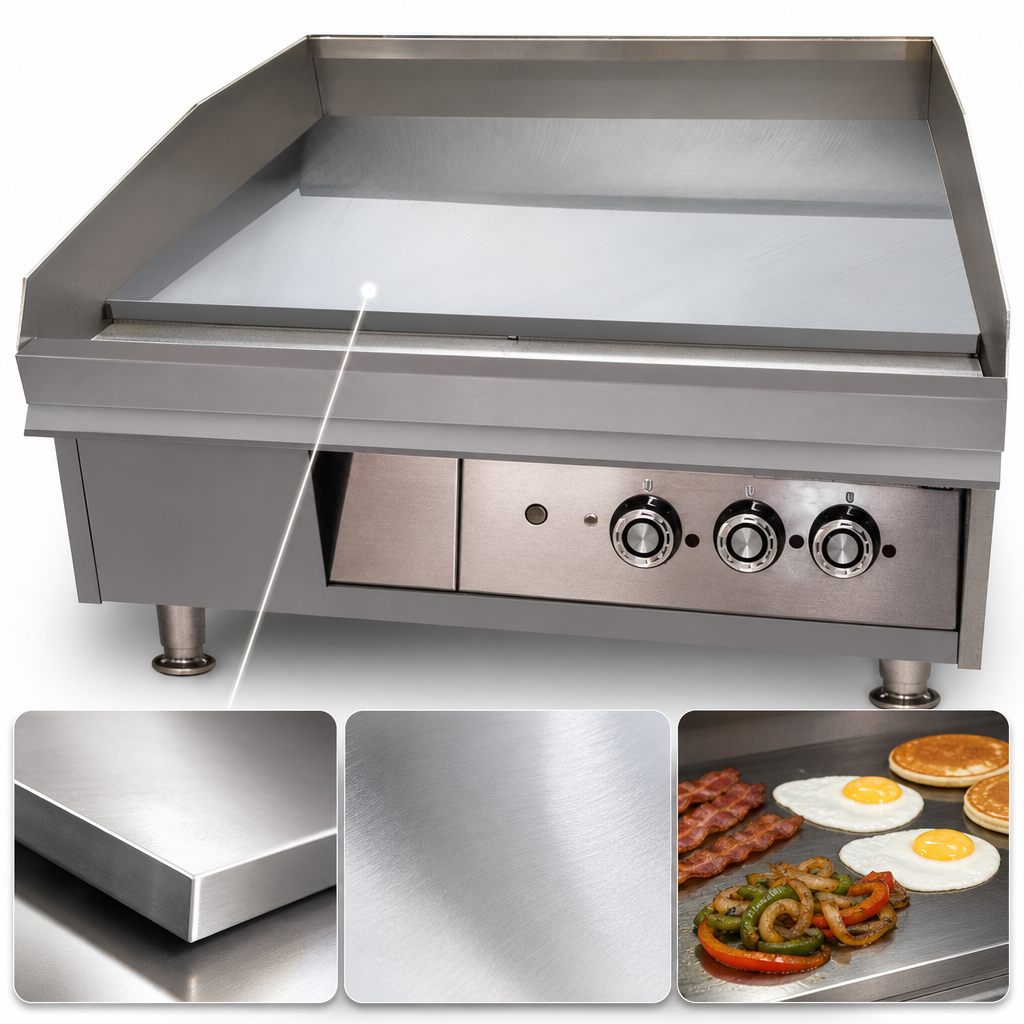 1-Inch Polished Chrome Griddle Plate
