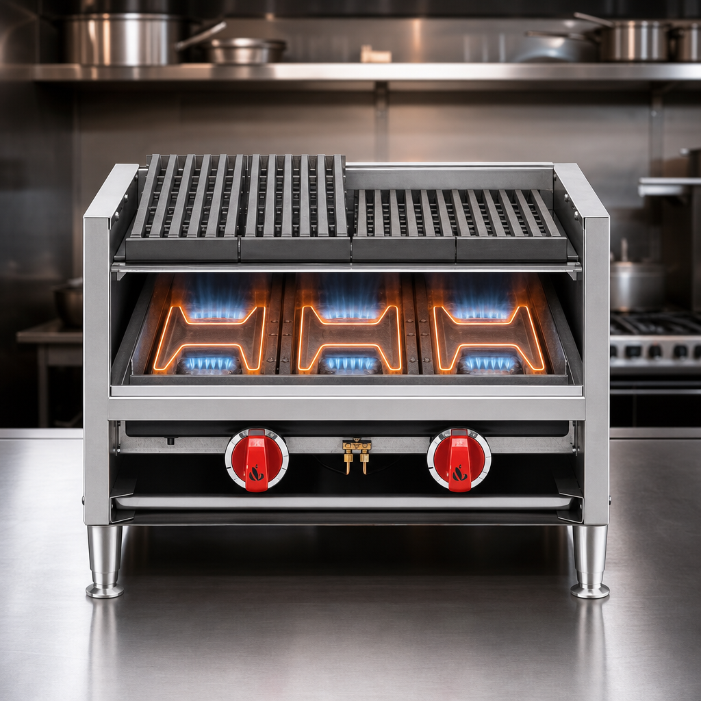 Three 35,000 BTU H-Burners