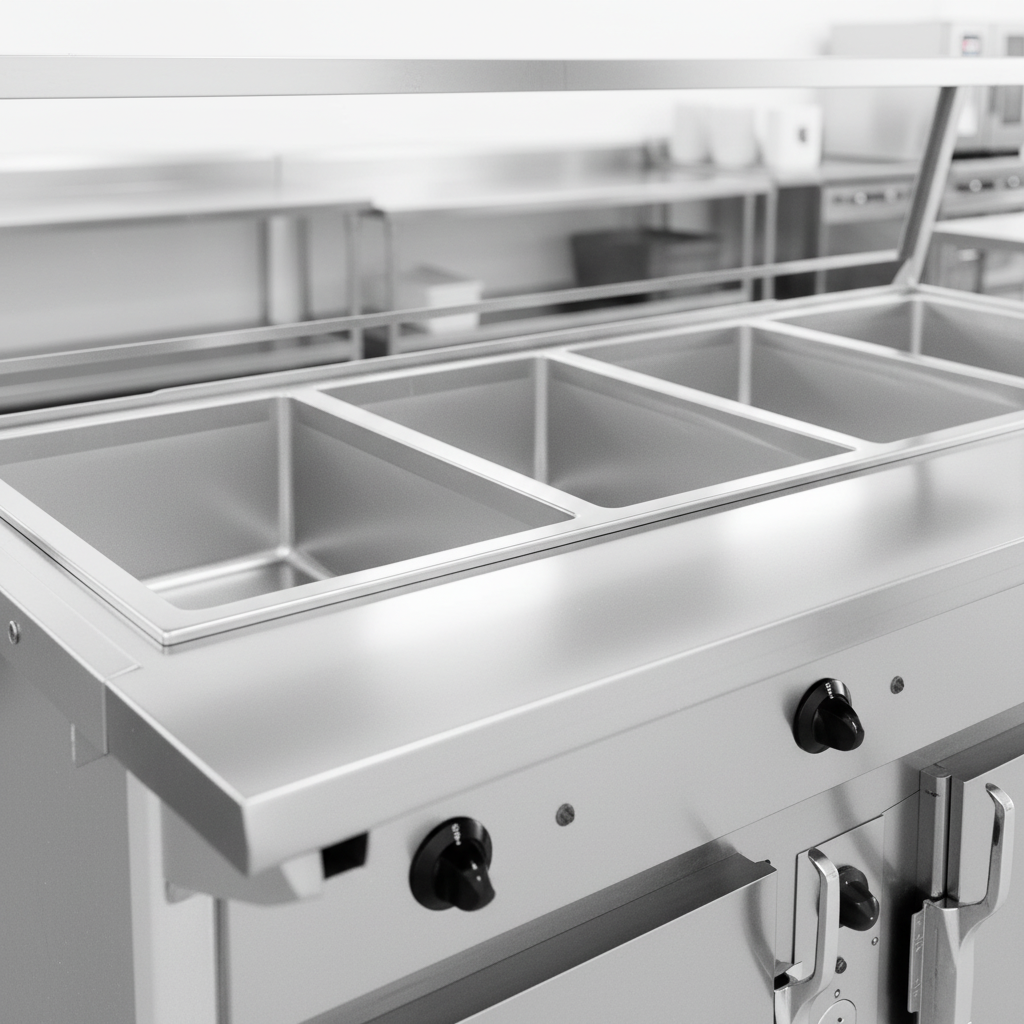 Showcasing superior durability and hygiene, this image highlights the Atlas Metal CAHB-3's heavy-duty, polished stainless steel top.