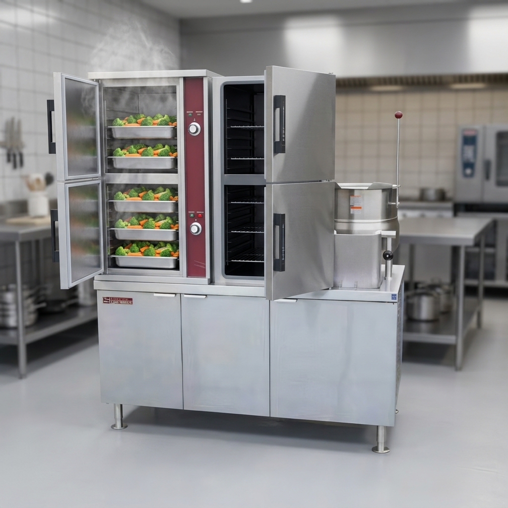 Maximize your kitchen's efficiency by simultaneously preparing diverse dishes in the steamer's dual, independent compartments.