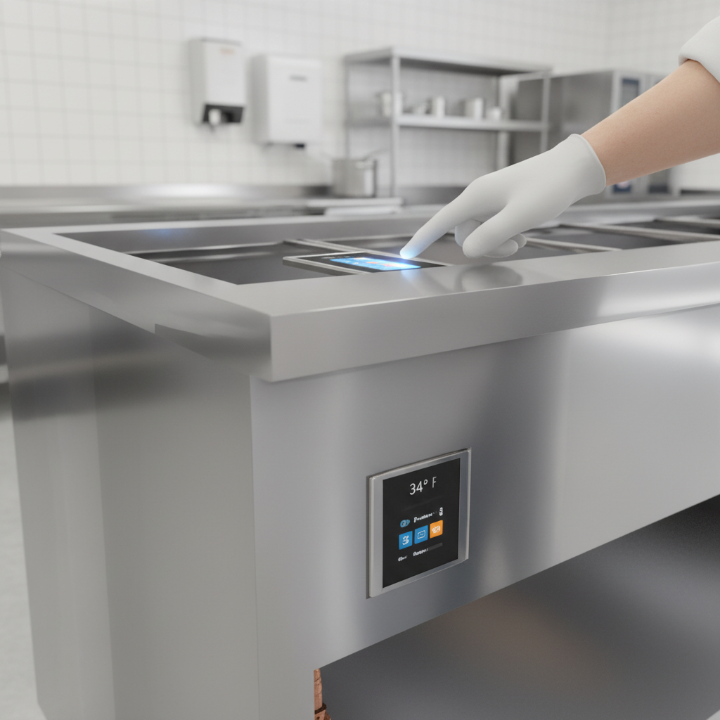 Effortlessly manage precise temperatures for your cold food items with the unit's intuitive touchscreen controls.