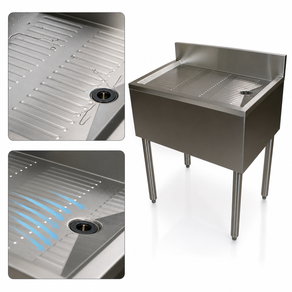 Stamped & Pitched Drainboard