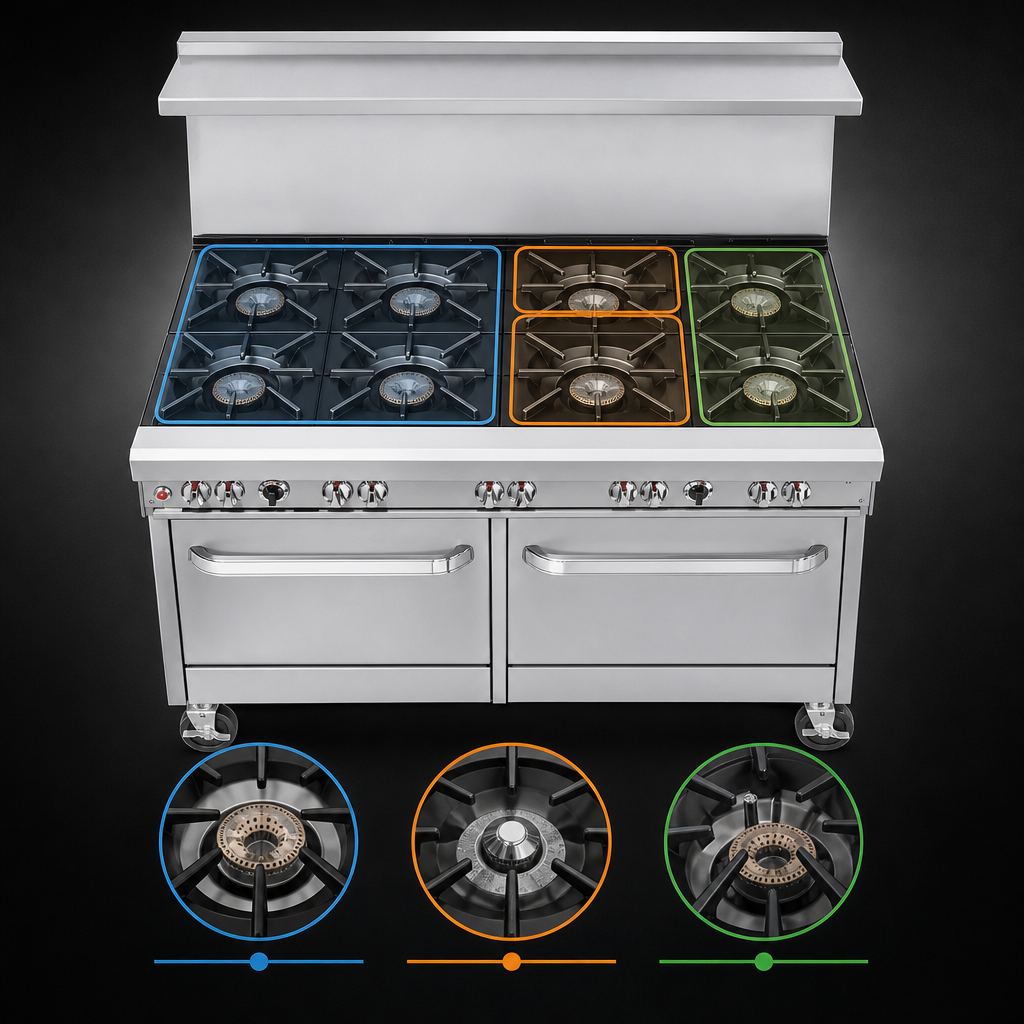 Nine-Burner Top Layout