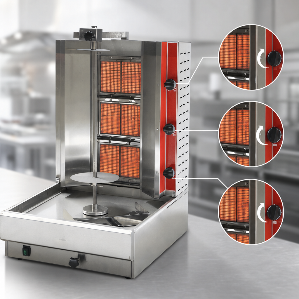 3 Individually Controlled Infrared Burners