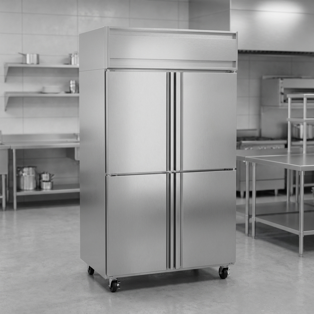 This commercial freezer features an automatic condensate evaporator, eliminating the need for external drain connections for a cleaner, simpler installation.