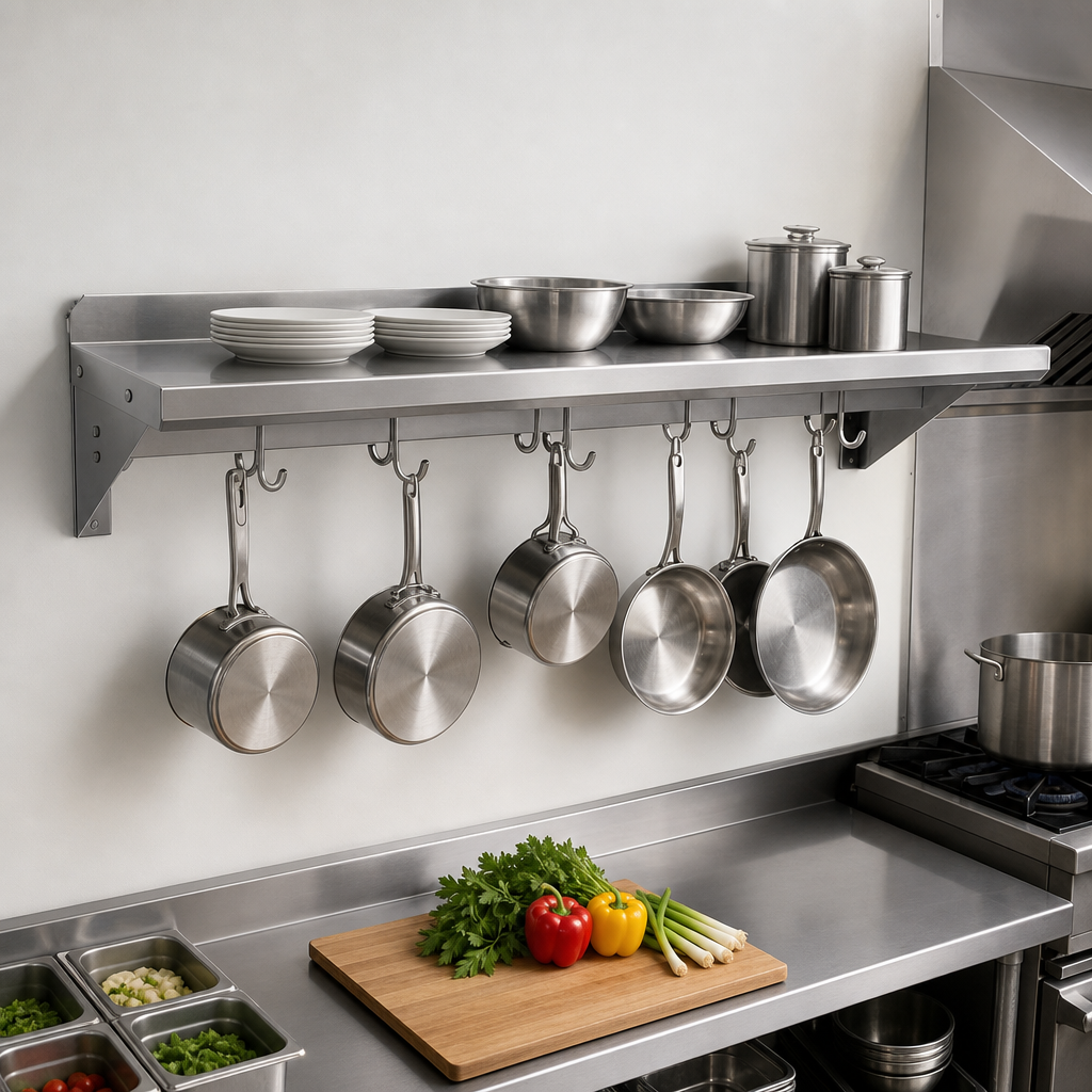 Wall-Mount Pot Rack Shelf