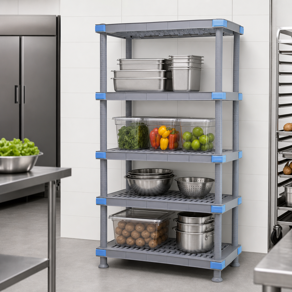 Five Open Grid Shelves
