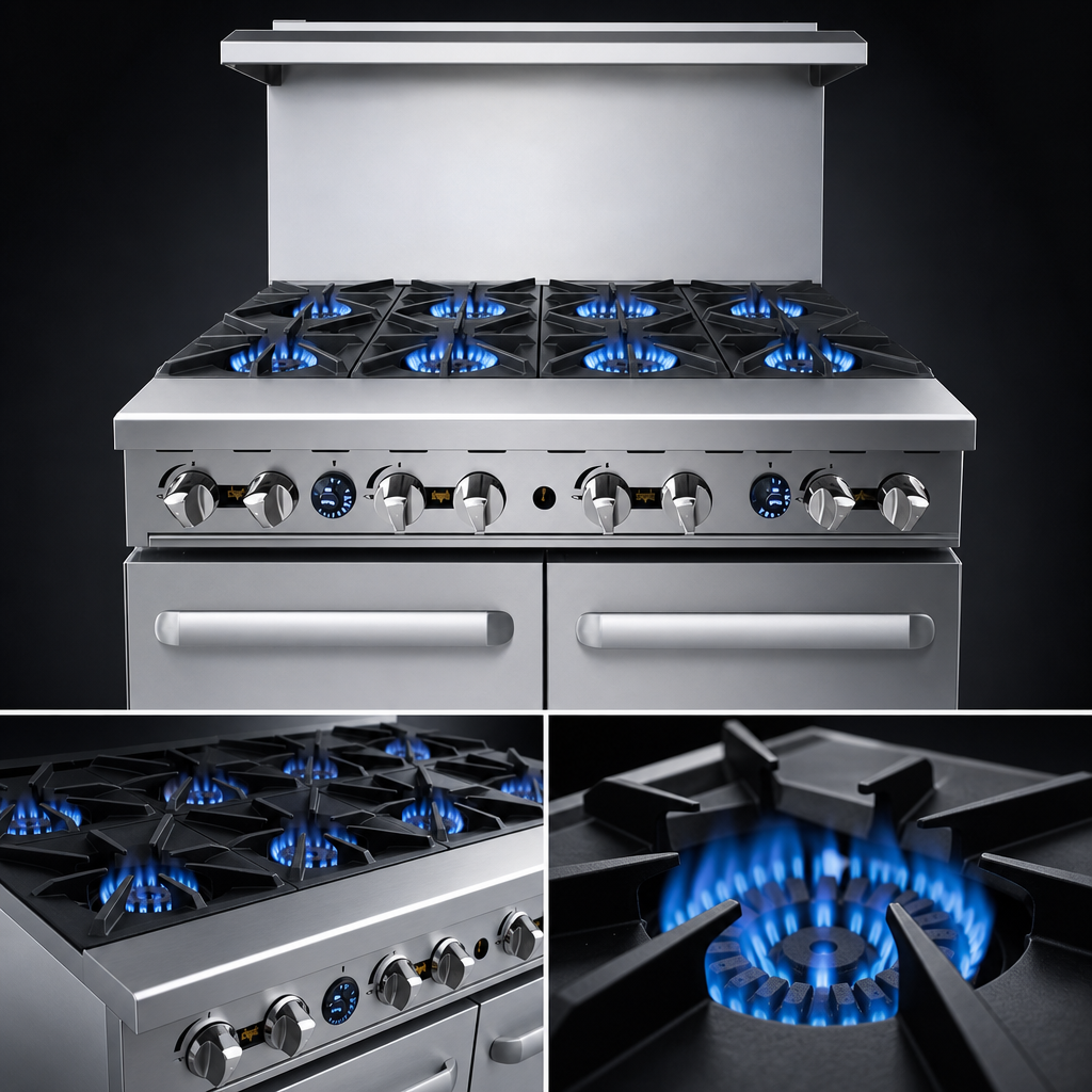 Eight High-Output Open Burners
