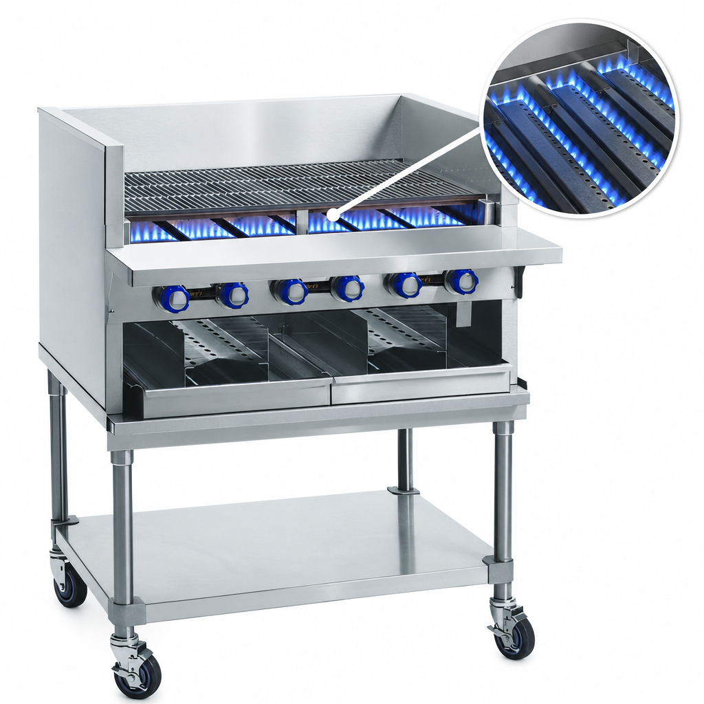 Ten Stainless Steel Burners