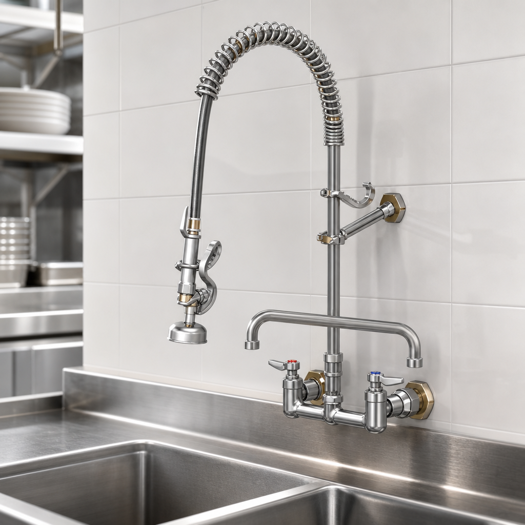 8-Inch Wall-Mount Mixing Faucet