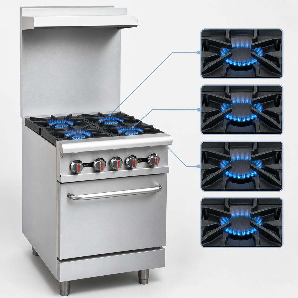 Four Open Burners