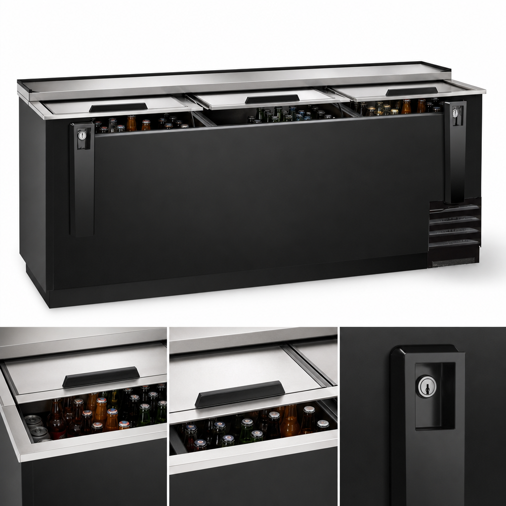 Three Sliding Locking Lids