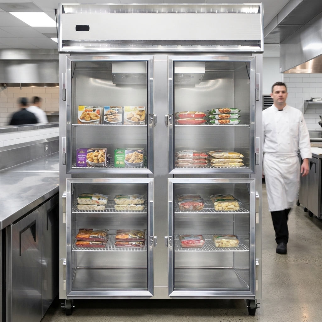 This freezer's shallow depth design expertly maximizes storage while fitting seamlessly into compact kitchen layouts.
