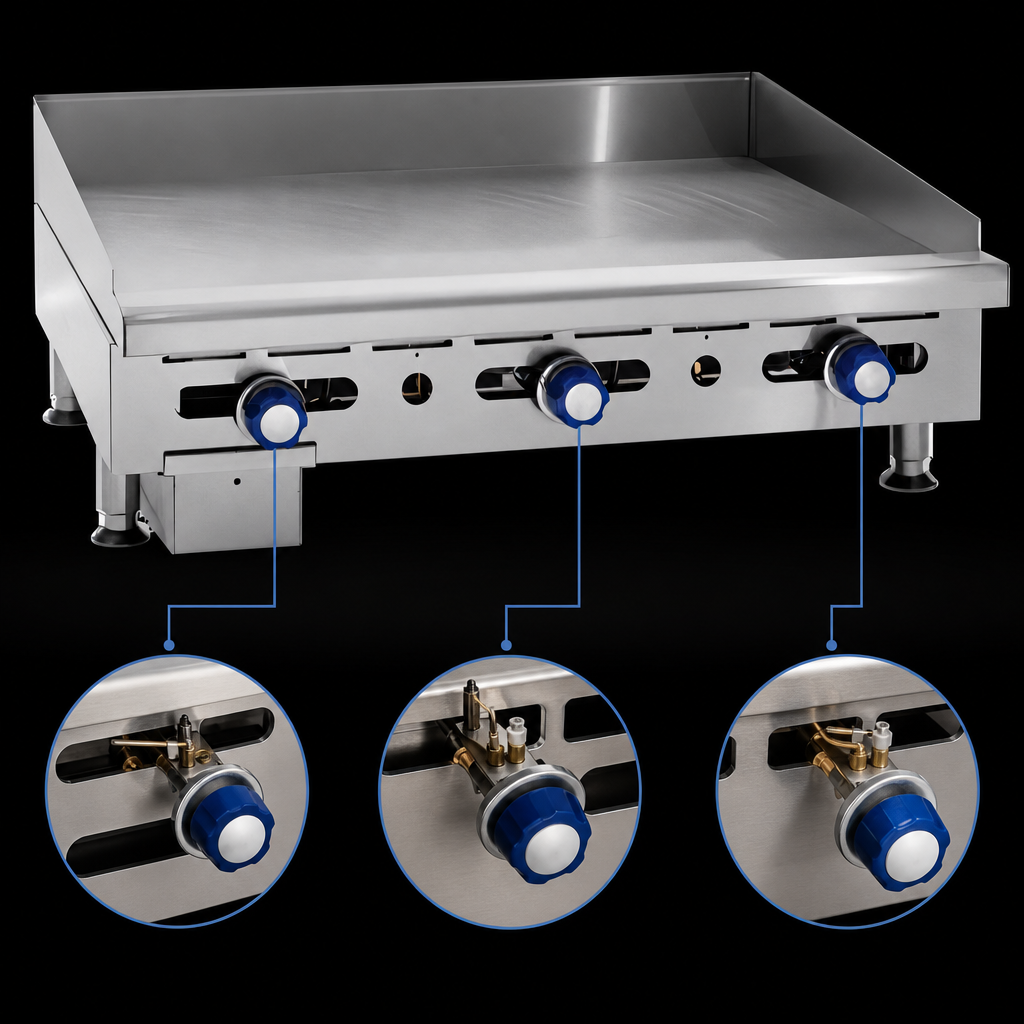 Three Manually Controlled Burners
