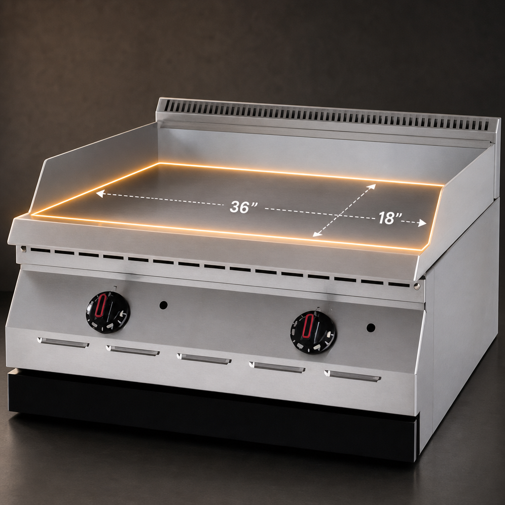 36-Inch by 18-Inch Cooking Surface