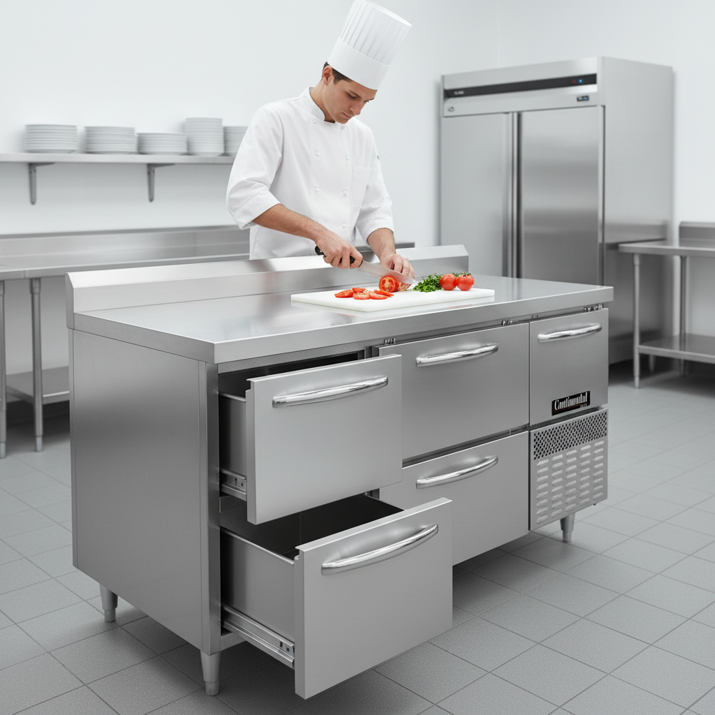Experience the exceptional durability and easy cleaning of this worktop freezer, built with heavy gauge stainless steel construction.