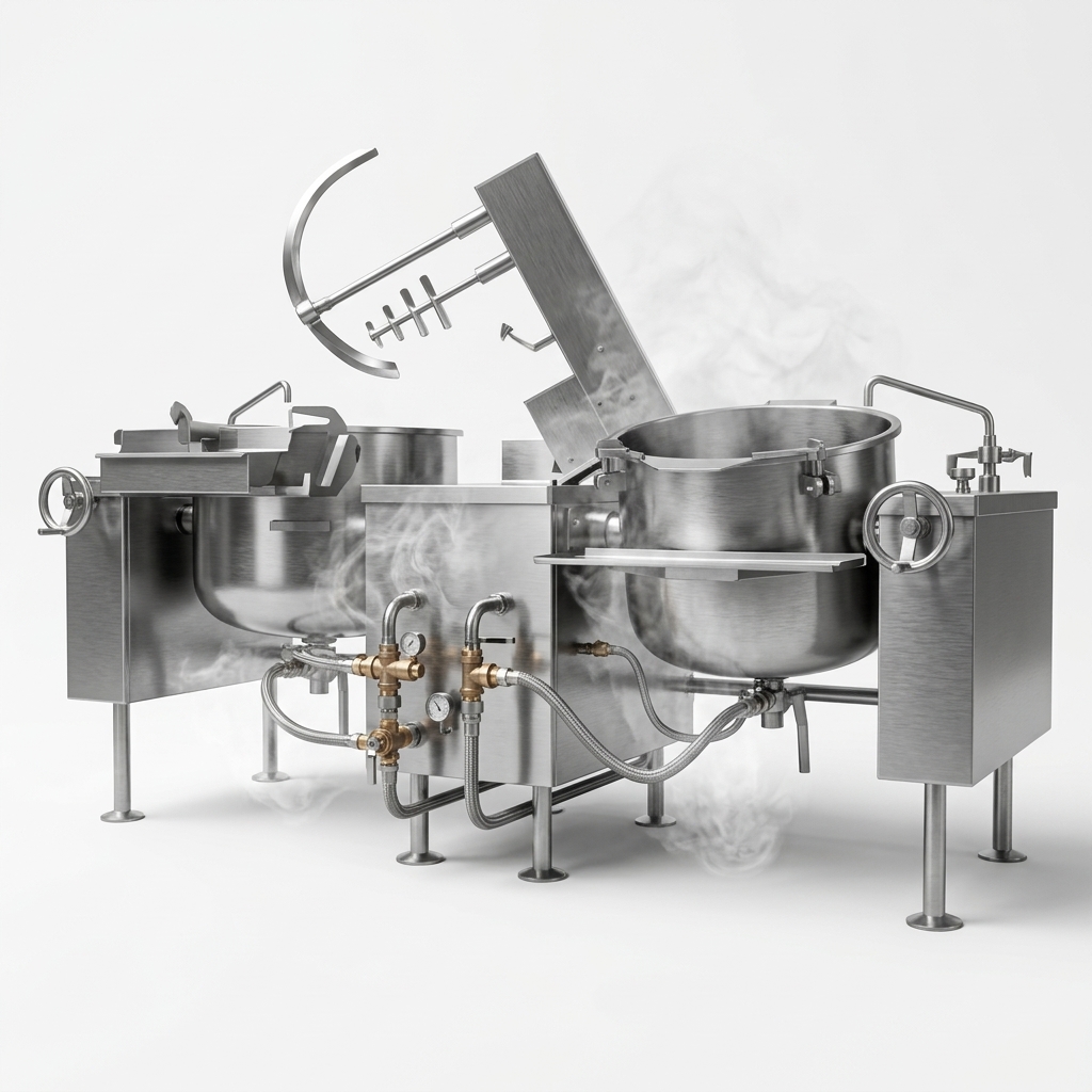 Witness the efficient direct steam operation in action, ensuring rapid and uniform heating for large-batch cooking.