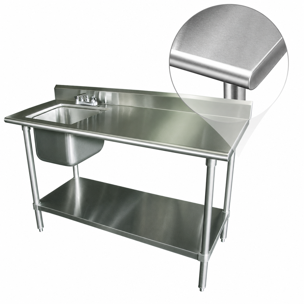 16-Gauge 304 Stainless Steel Top