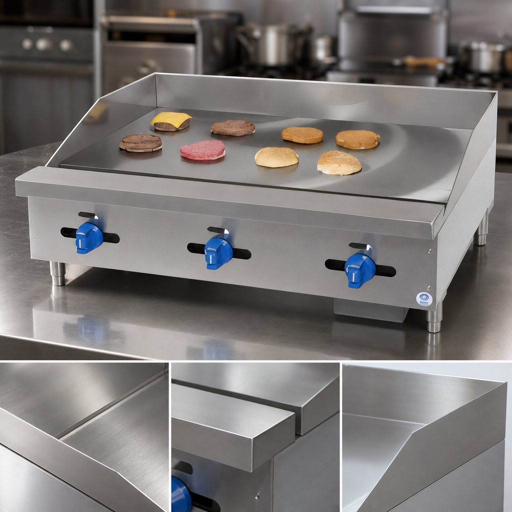 Large Polished Steel Griddle Plate