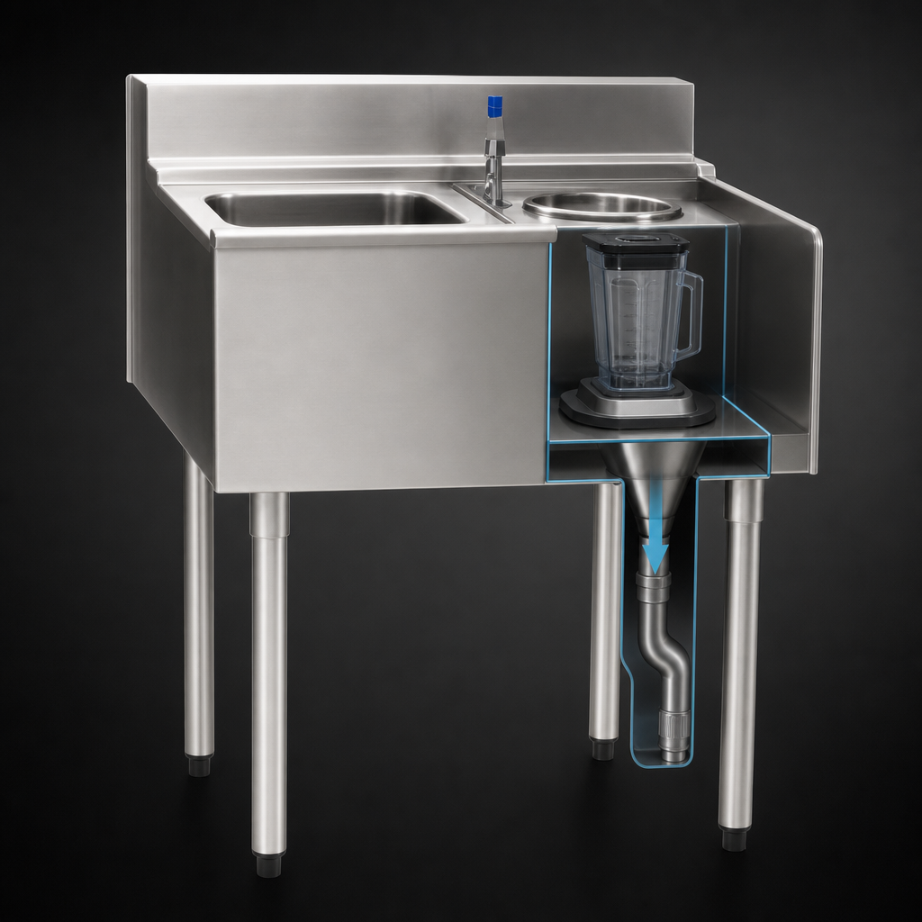 Blender Recess with Liquid Waste Chute