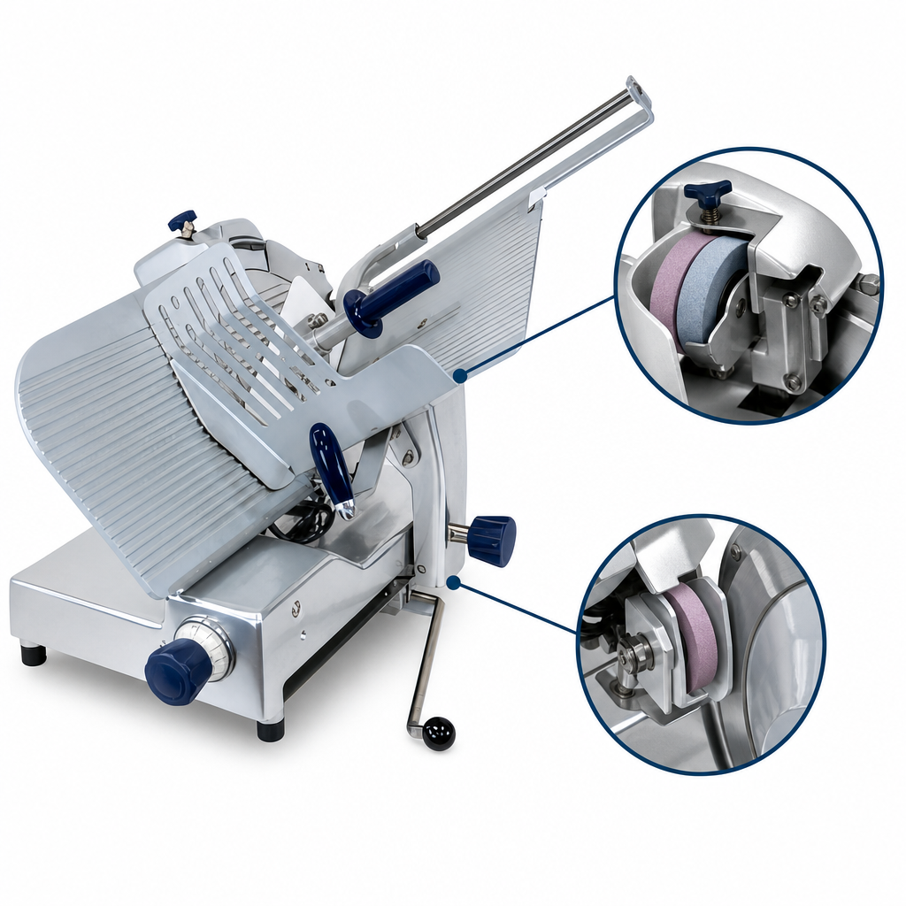 Built-In Dual-Stone Sharpener