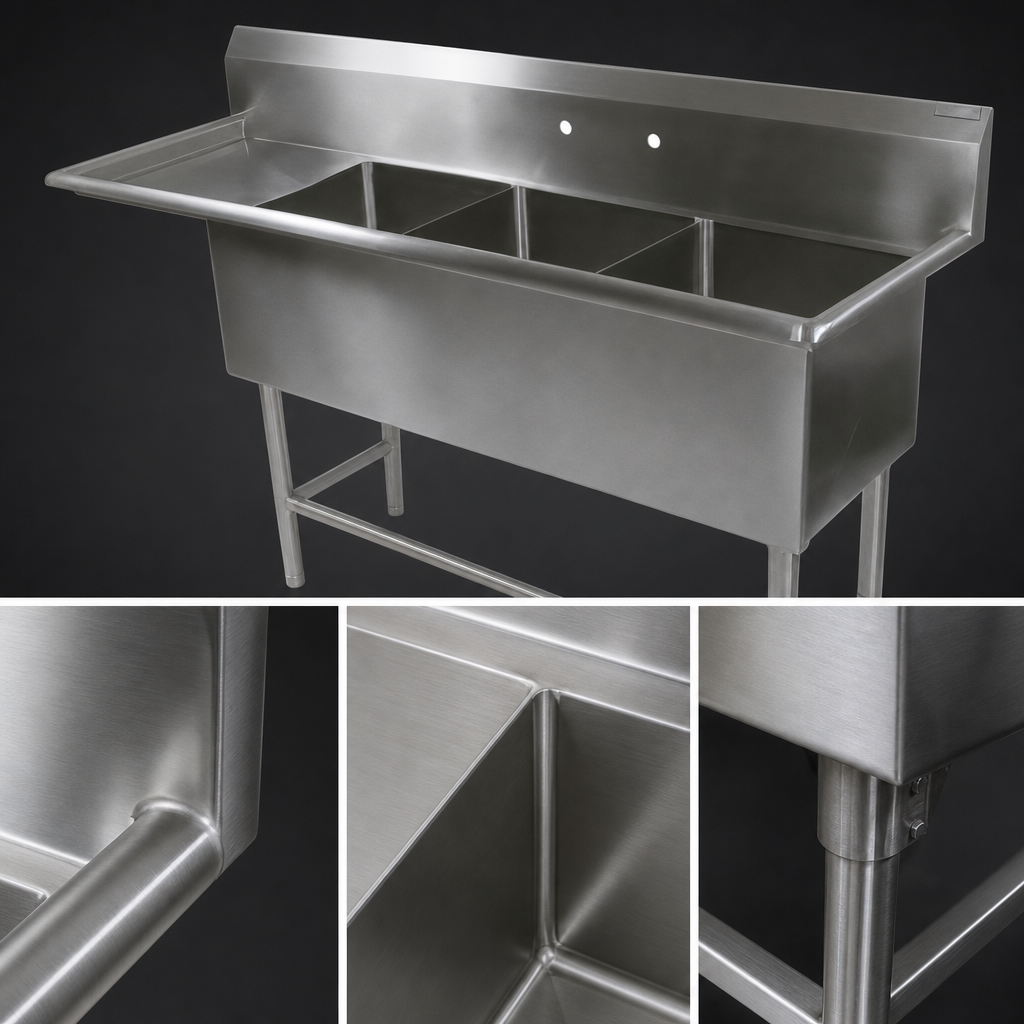 16-Gauge Type 300 Stainless Steel Construction