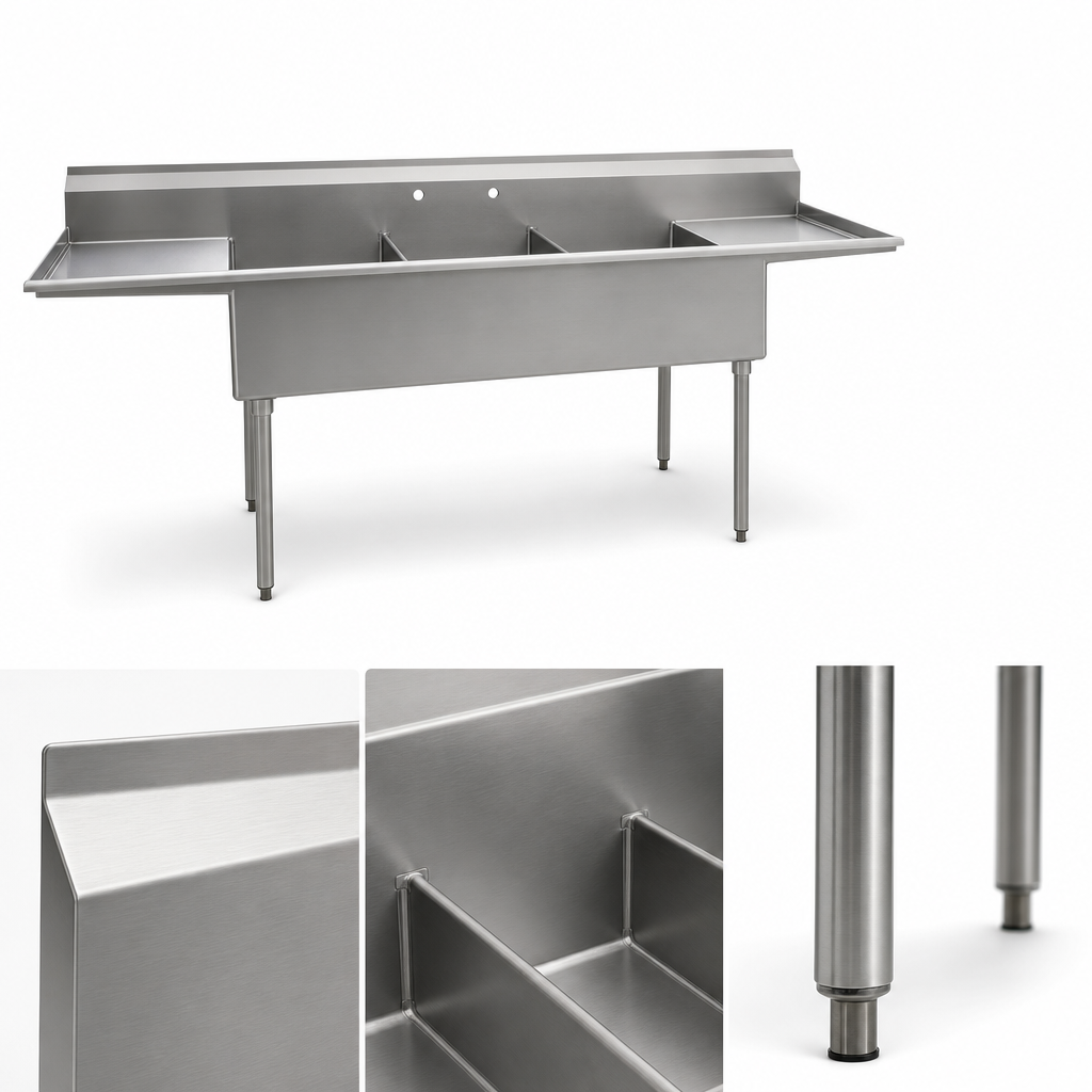 16-Gauge 304 Stainless Steel Construction