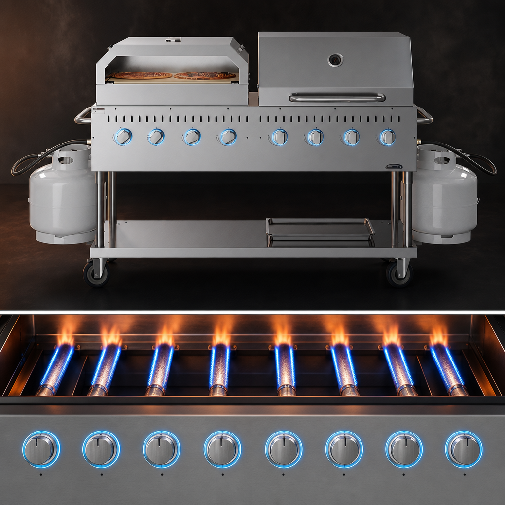 Eight High-Output Burners