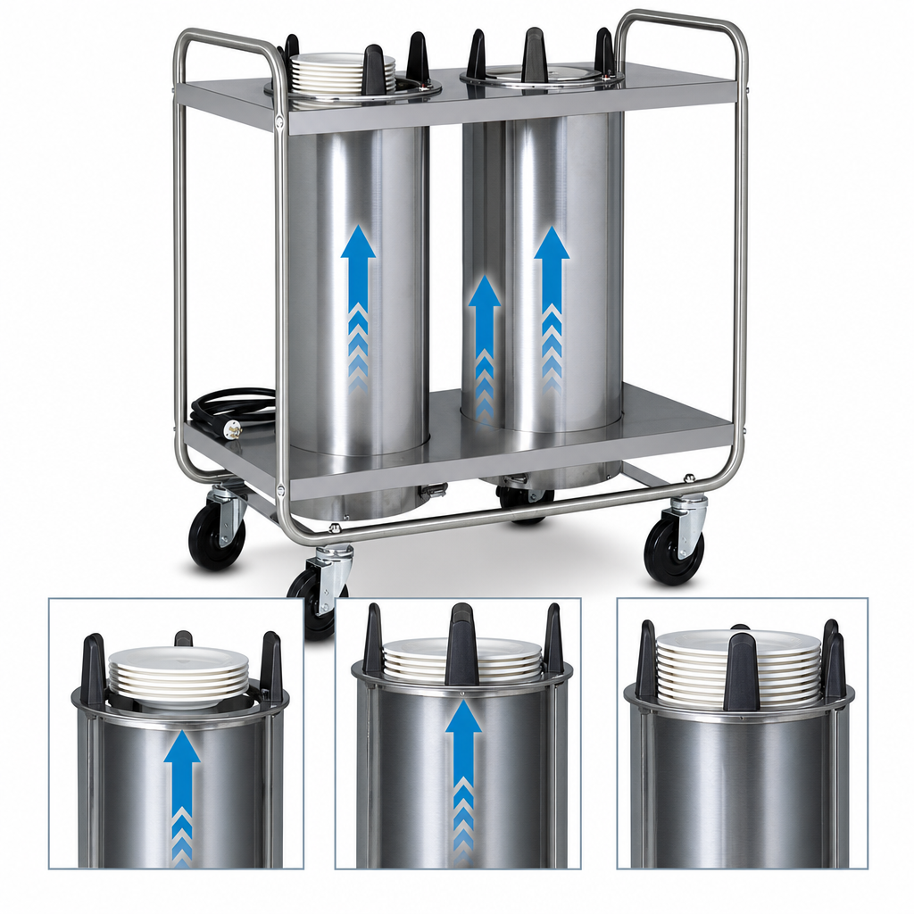 Three Self-Elevating Dispensing Tubes