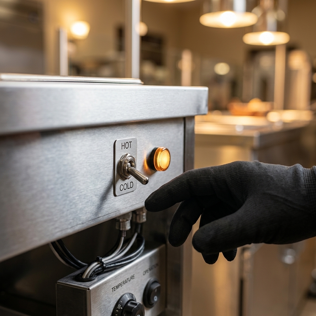 Effortlessly manage food temperatures with the intuitive pre-wired hot/cold selector switch and illuminated pilot light.