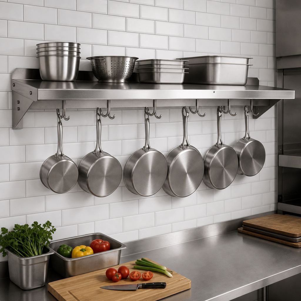 Wall Shelf With Pot Rack