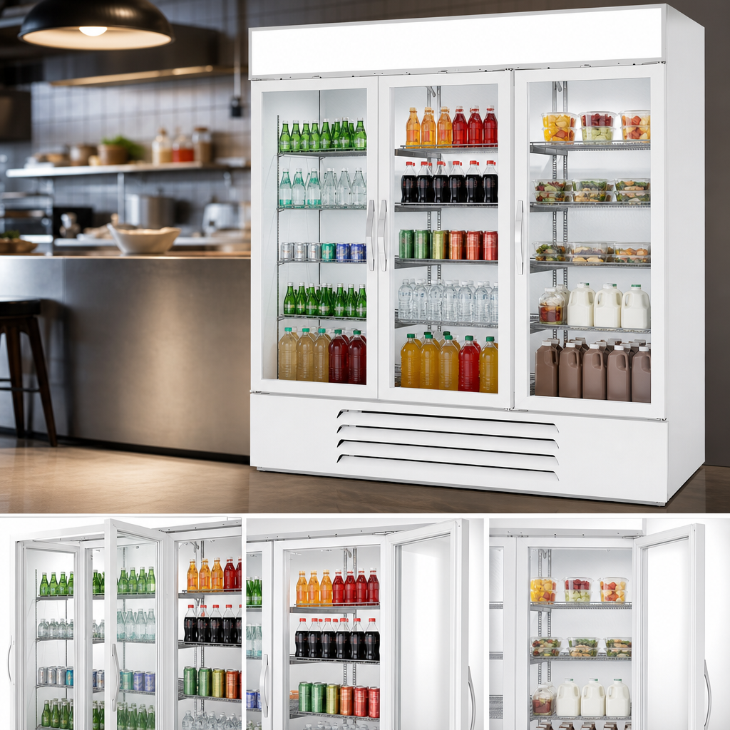 Three Hinged Glass Doors