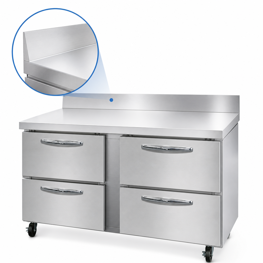 Stainless Steel Top with Backsplash