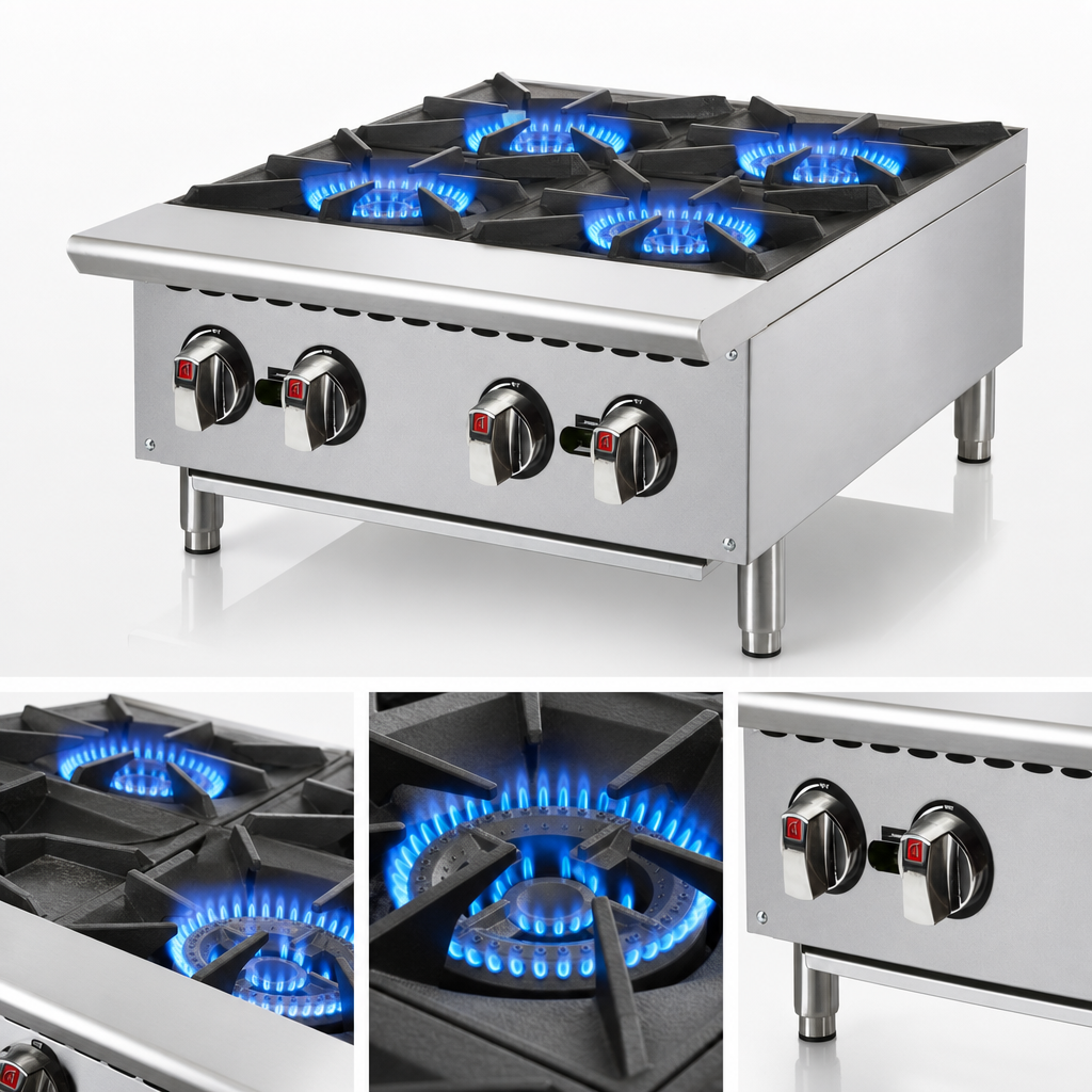 Four High-Output Open Burners