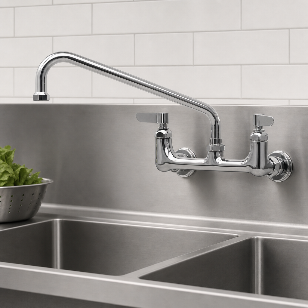 8-Inch Wall-Mount Mixing Faucet