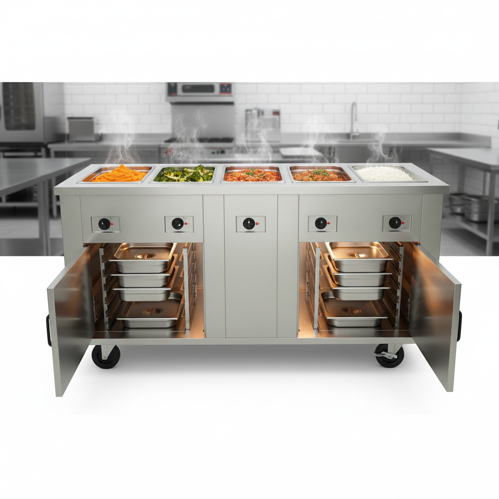 Keep prepared foods warm and ready for service in the convenient, integrated heated storage base.