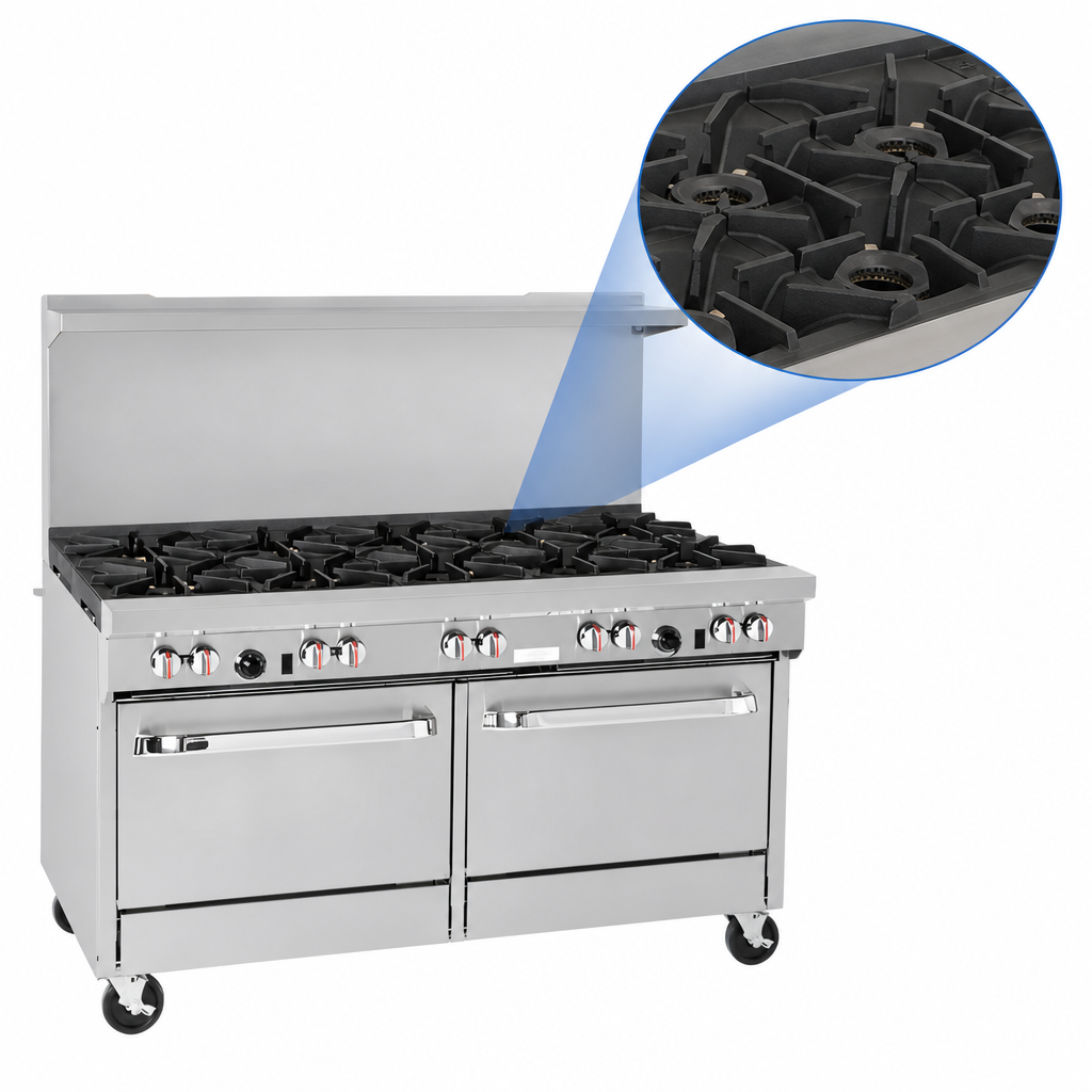 Ten High-Output Open Burners
