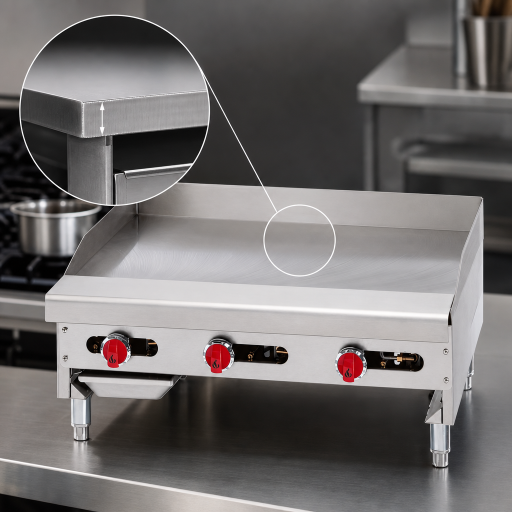 1-Inch Polished Steel Griddle Plate