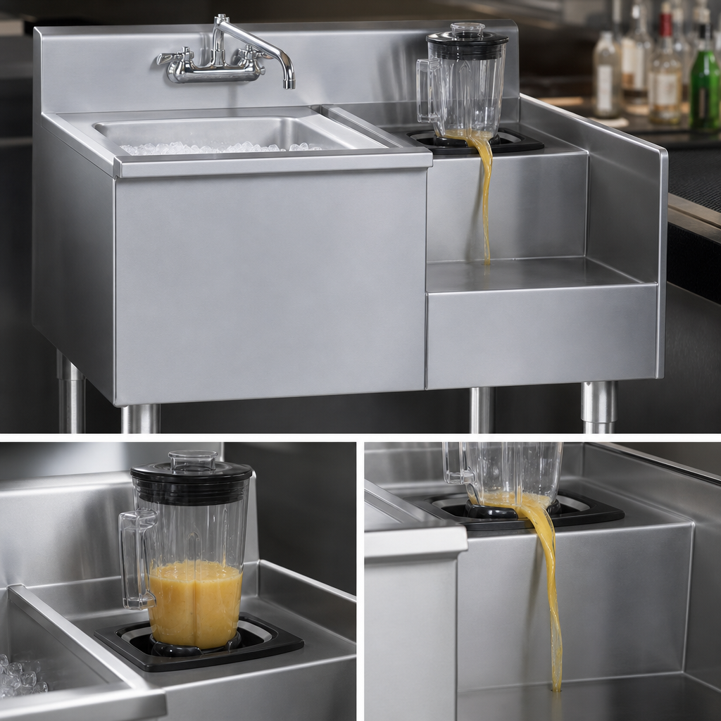 Blender Recess with Liquid Waste Chute