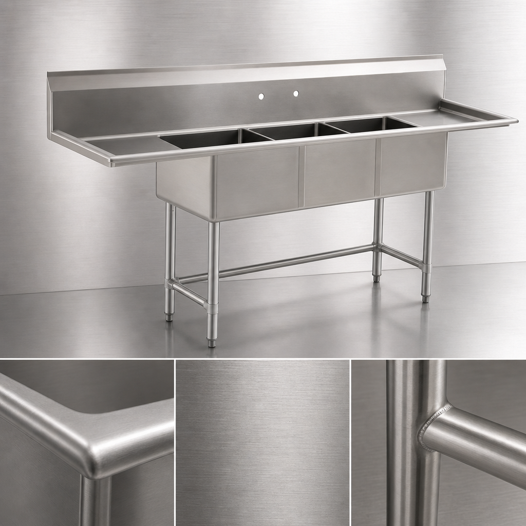 16-Gauge 304 Stainless Steel Construction