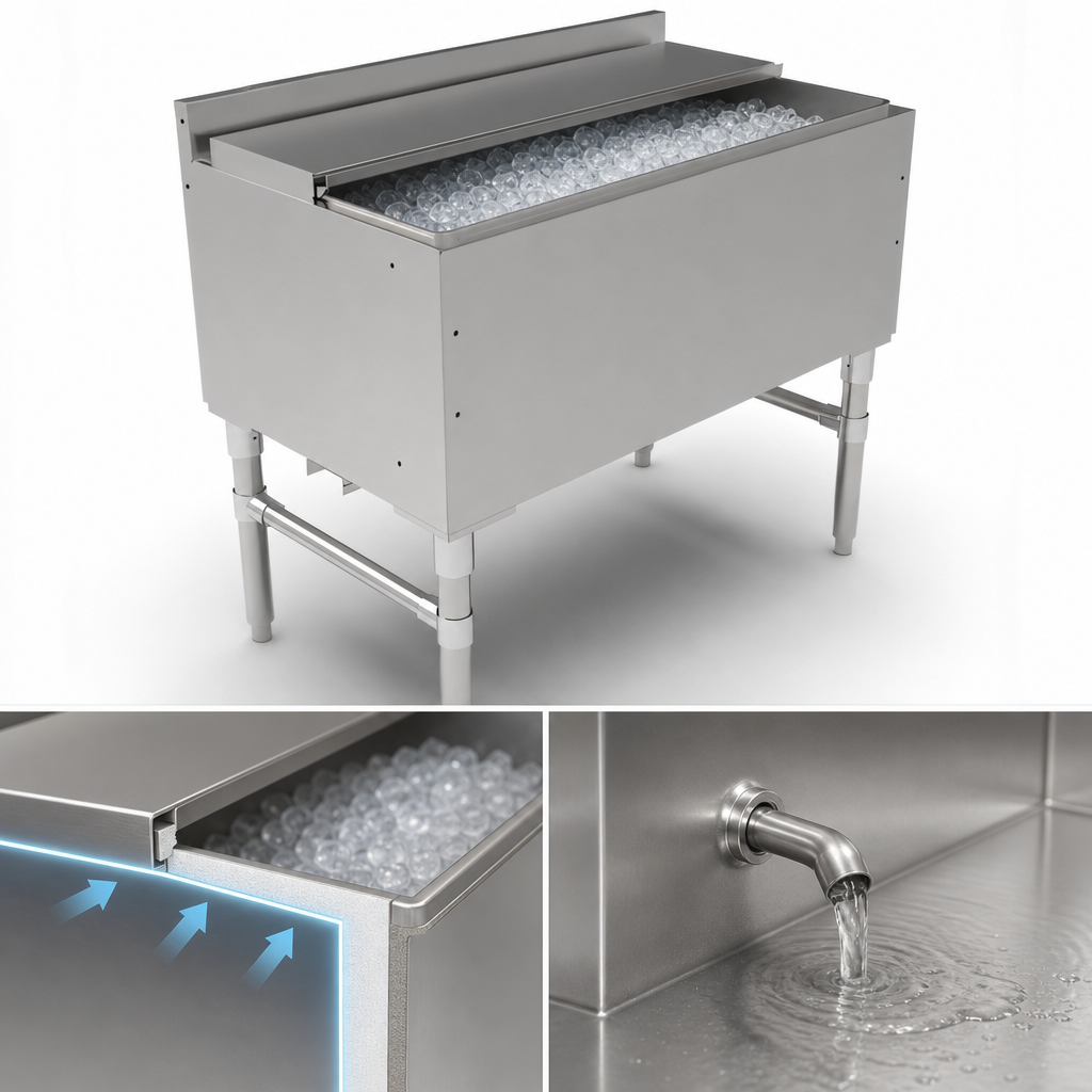 Insulated Ice Bin With Drain